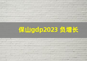 保山gdp2023 负增长